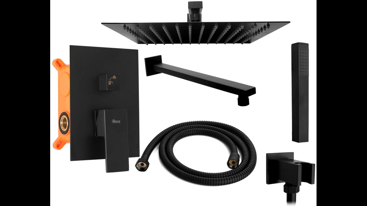 Podomietkový sprchový set Rea Fenix ​​Black + BOX
